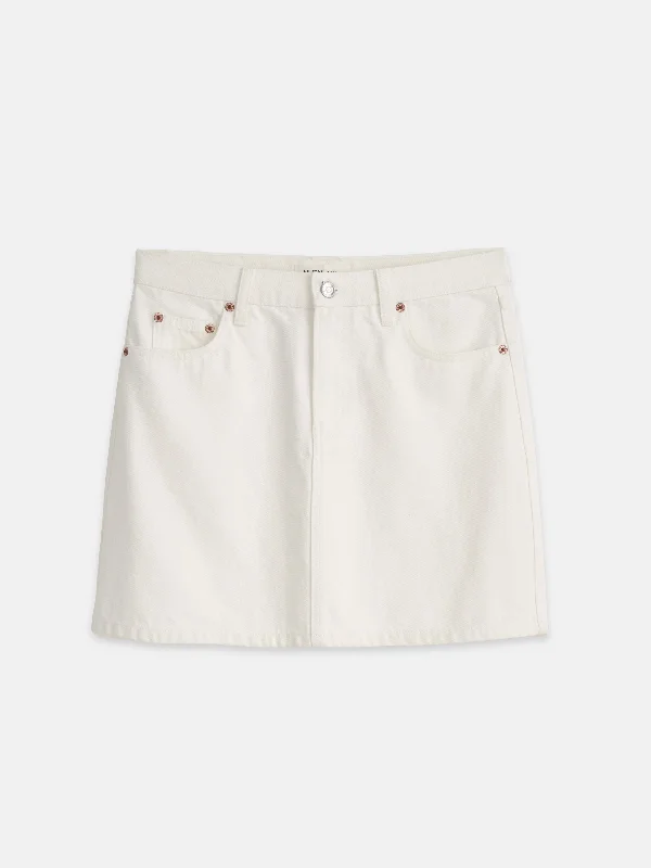 Andie Mini Skirt in White Denim