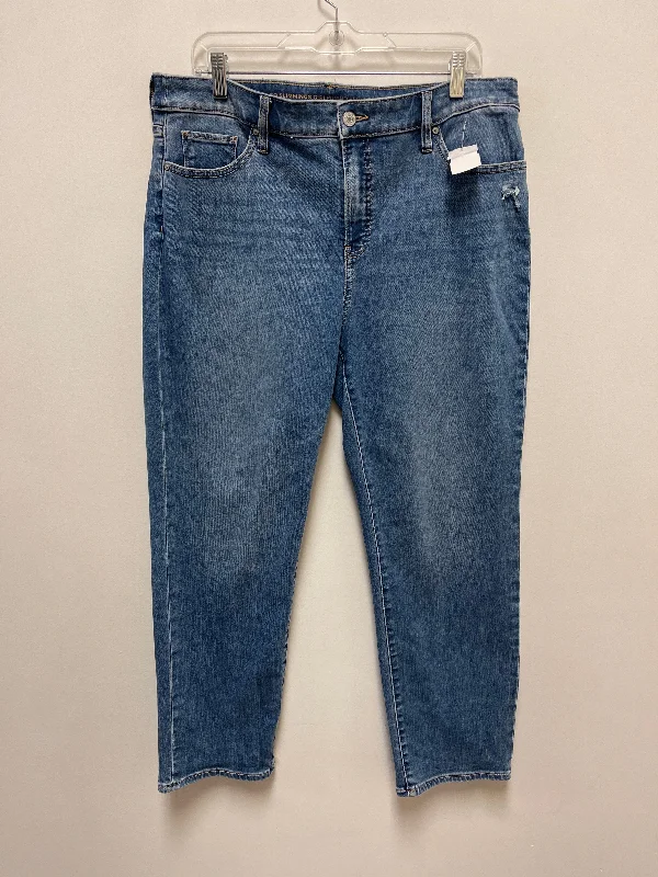 Jeans Cropped By Chicos In Blue Denim, Size: 14