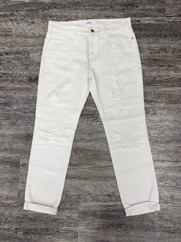 Jeans Designer By Frame In White Denim, Size: 2