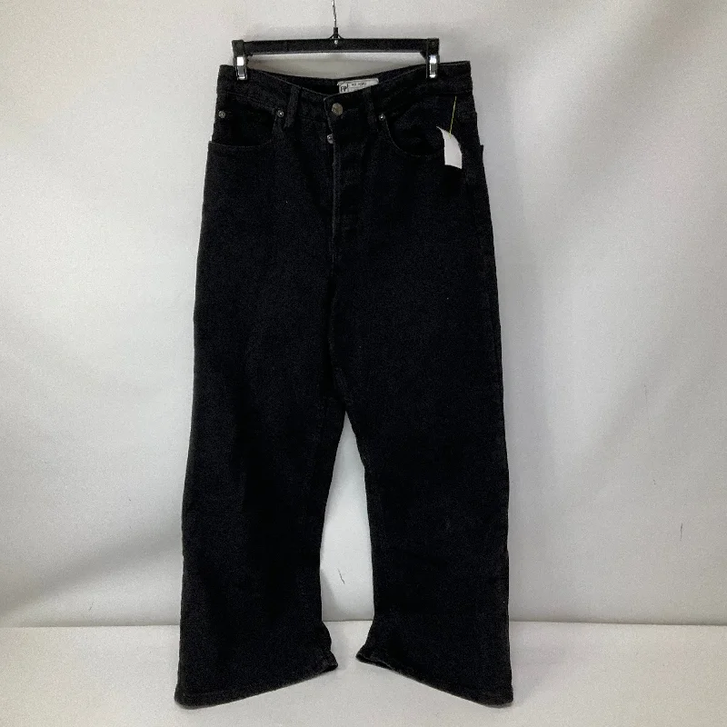 Jeans Straight By Free People In Black Denim, Size: 6