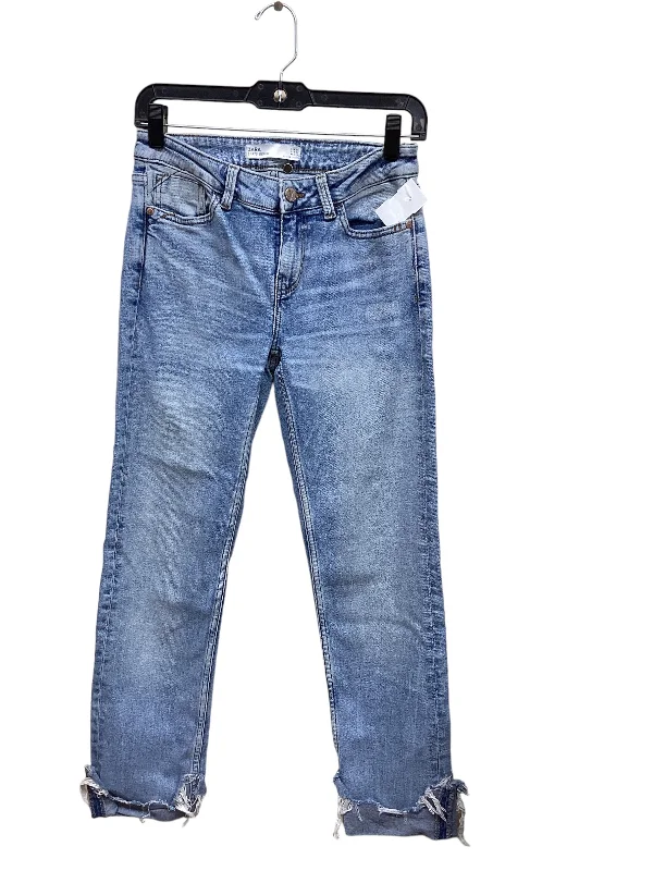 Jeans Straight By Zara In Blue Denim, Size: 4