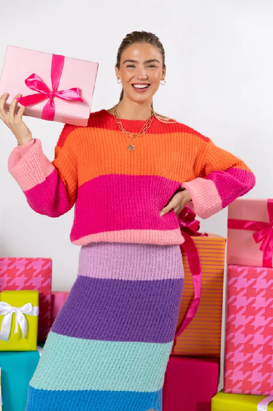 Coming Together Multi Color Striped Sweater FINAL SALE