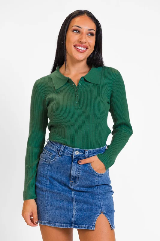 The Only Way Evergreen Collared Sweater FINAL SALE