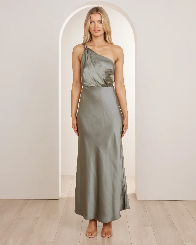 Ada One Shoulder Satin Dress