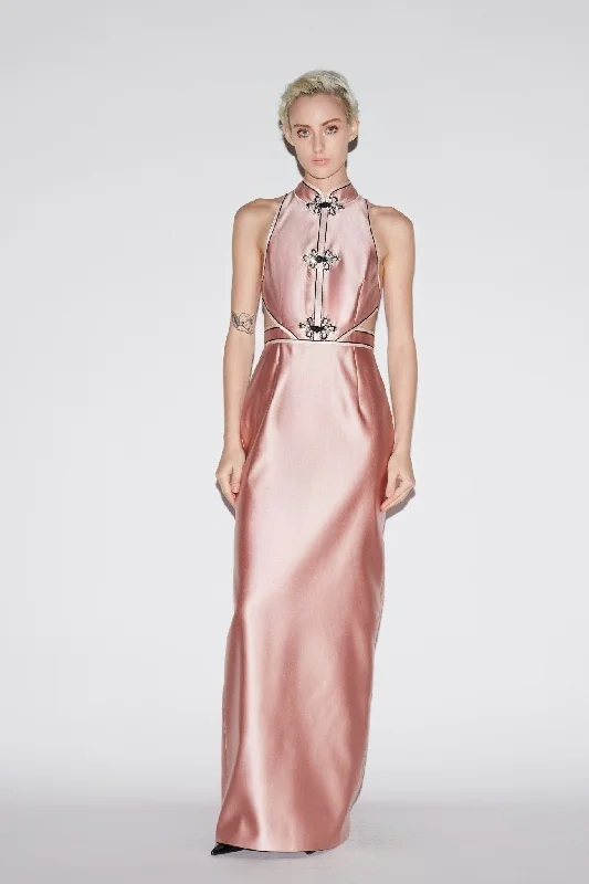 LEILA GOWN PINK SATIN