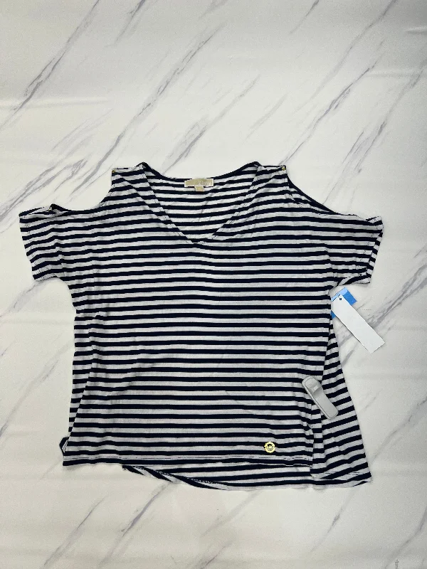 Top Short Sleeve Basic By Michael By Michael Kors In Striped Pattern, Size: L