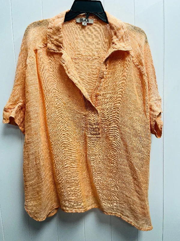 Top Short Sleeve By Flax In Orange, Size: S