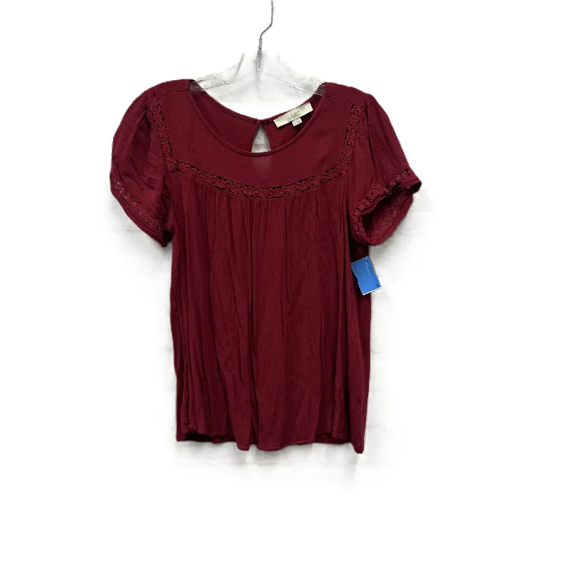 Top Short Sleeve By Loft In Red, Size: S