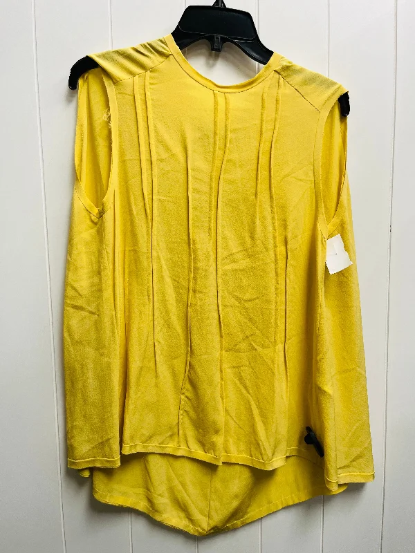 Blouse Short Sleeve By ALYSI In Yellow, Size: S