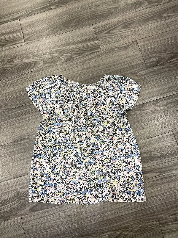 Blouse Short Sleeve By Loft In Floral Print, Size: M