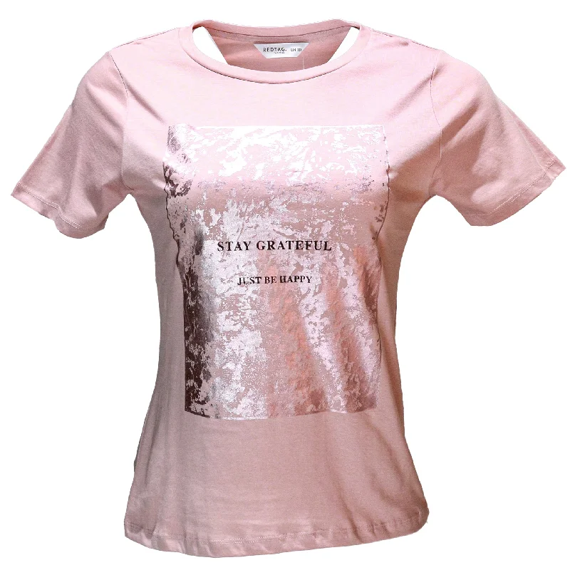 Pink Foil Printed T Shirt