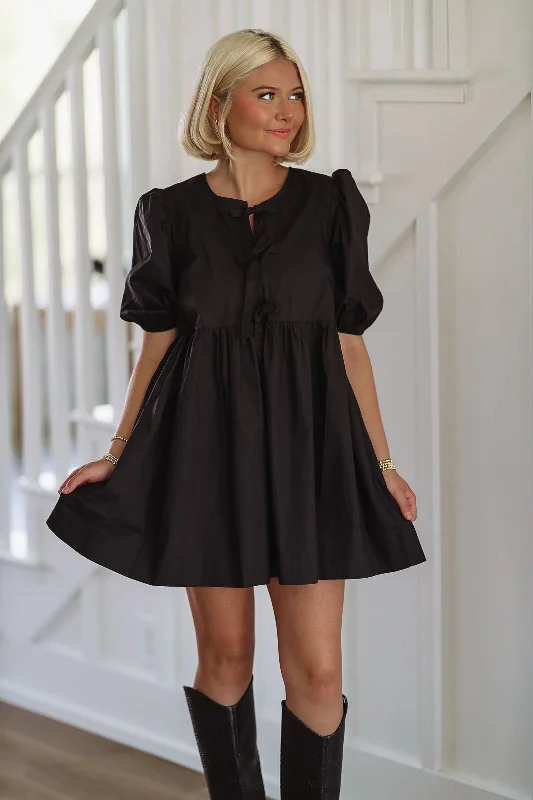 French Lessons Mini Dress - Black