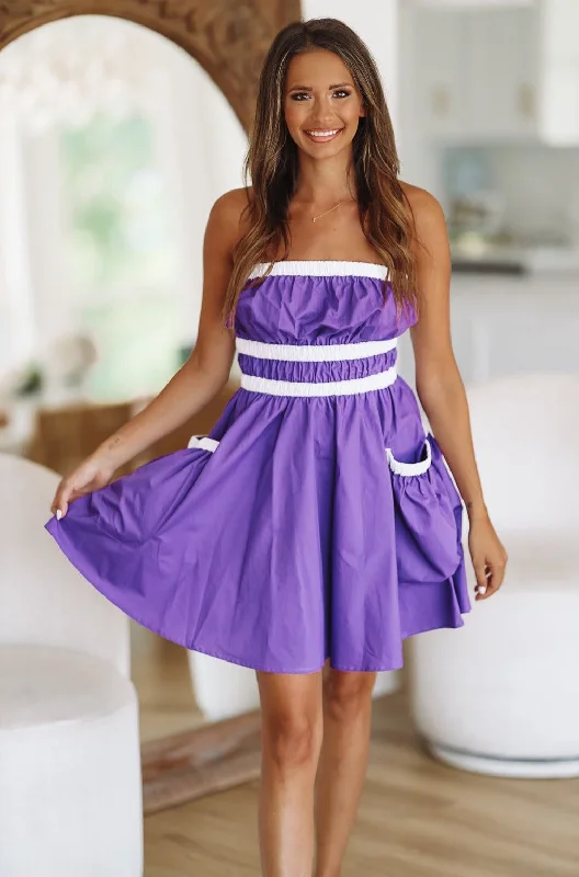 Here I Am Mini Dress - Purple