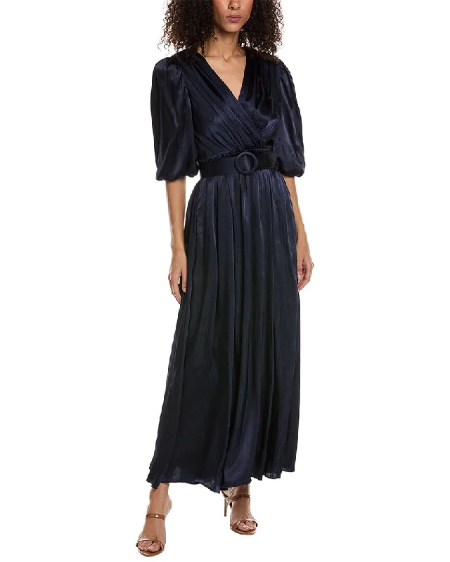 Taylor Satin Crinkle Crepe Maxi Dress