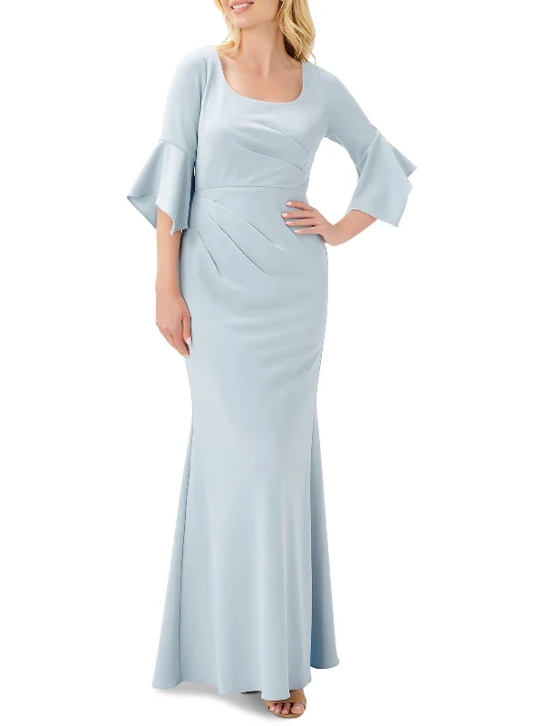 Womens Crepe Maxi Evening Dress