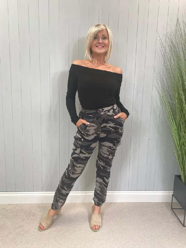 Camo Soft Trousers Grey