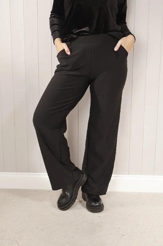 Flair Wide Leg Treggings Black