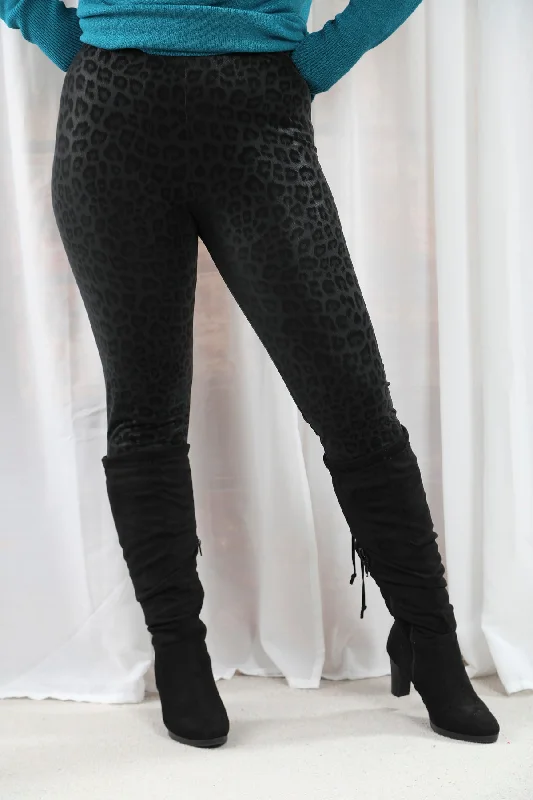 Laney Black Leopard Treggings