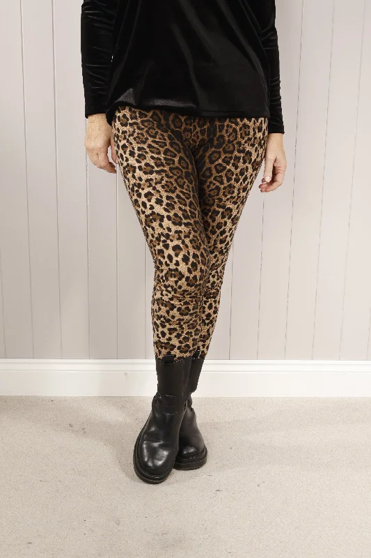 Leopard print leggings Tan