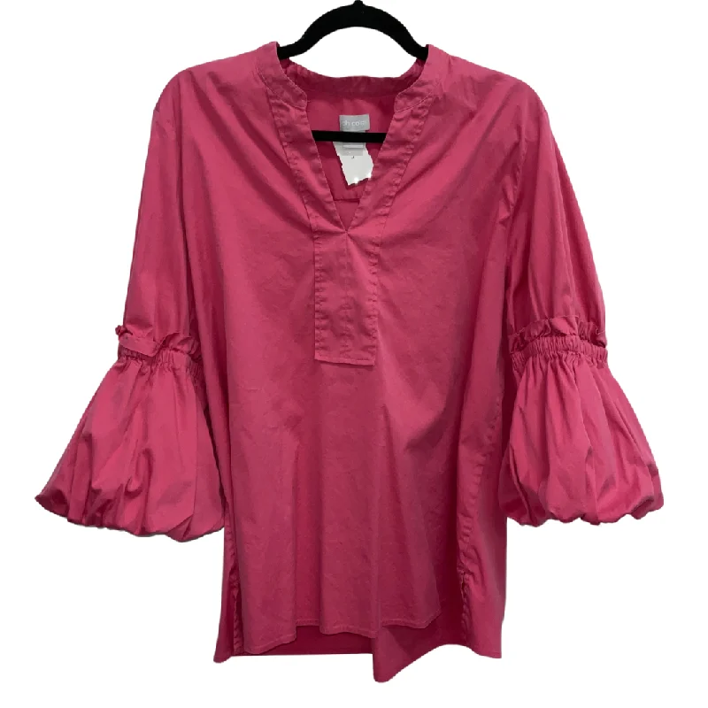 Top Long Sleeve By Chicos In Pink, Size: Xl