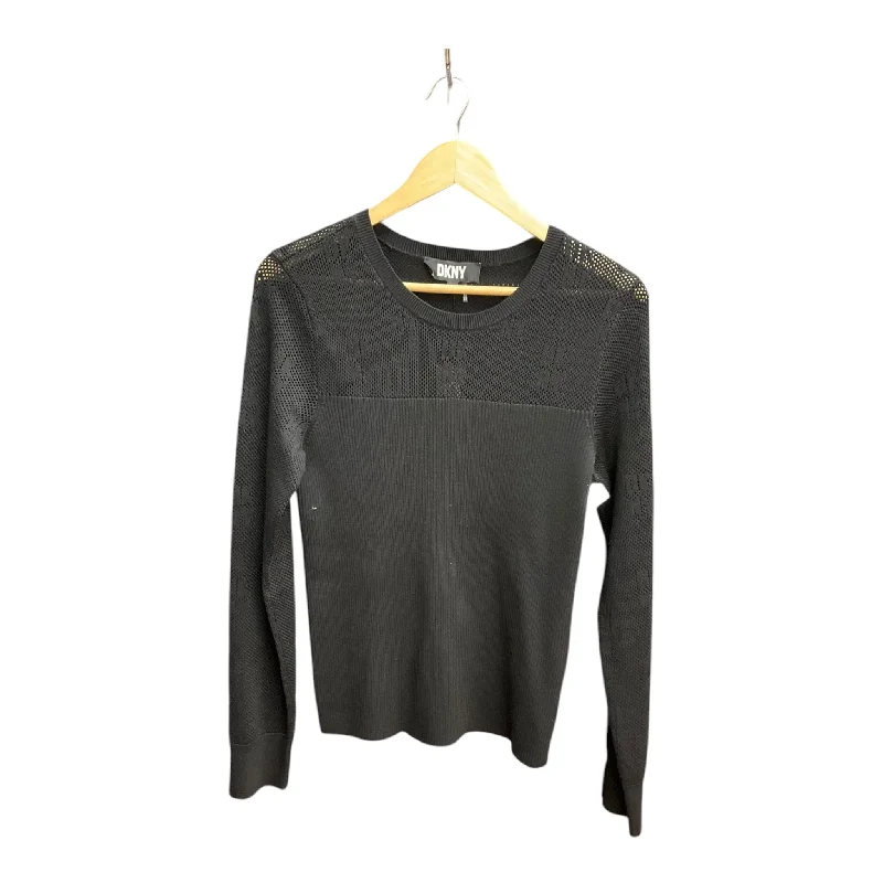 Top Long Sleeve By Dkny In Black, Size: L