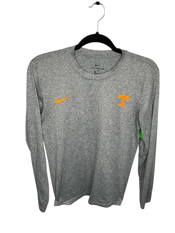 Top Long Sleeve By Nike In Grey & Orange, Size: Sp