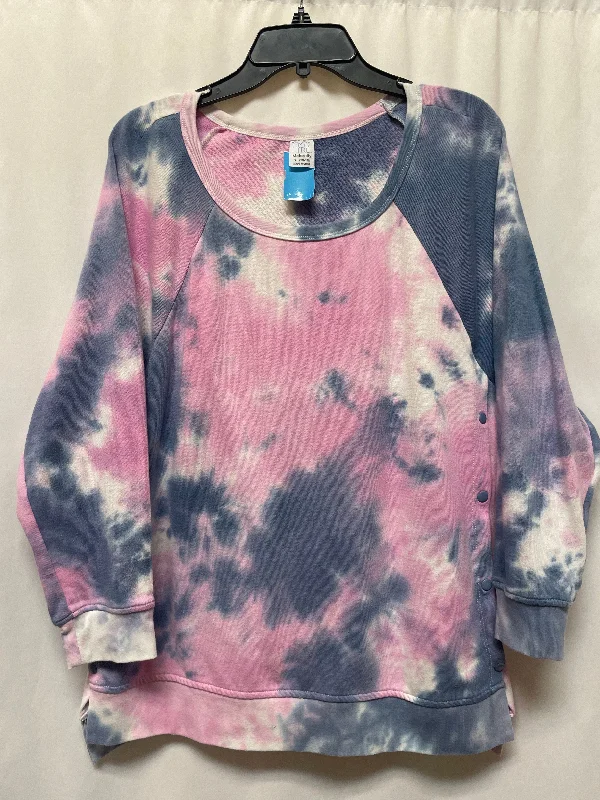 Top Long Sleeve By Time And Tru In Tie Dye Print, Size: Xl